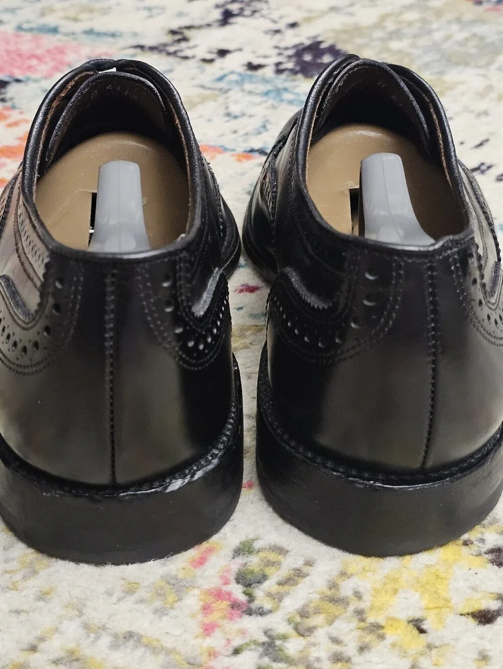 Allen Edmonds Strand Cap Toe Brogue Oxfords Size 10.5 D Black Dress Shoes